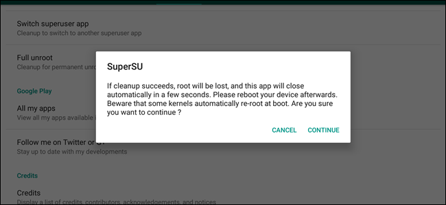 Unroot Using SuperSU